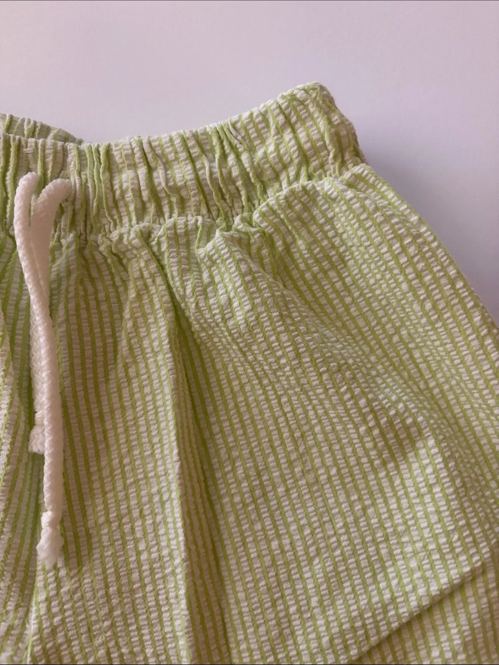 EUC Boys Light Green Seersucker Drawstring Swim Trunk 5T by Paty